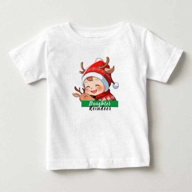 T-shirt Pour Bébé Camiseta navideña personalizada (Devant)