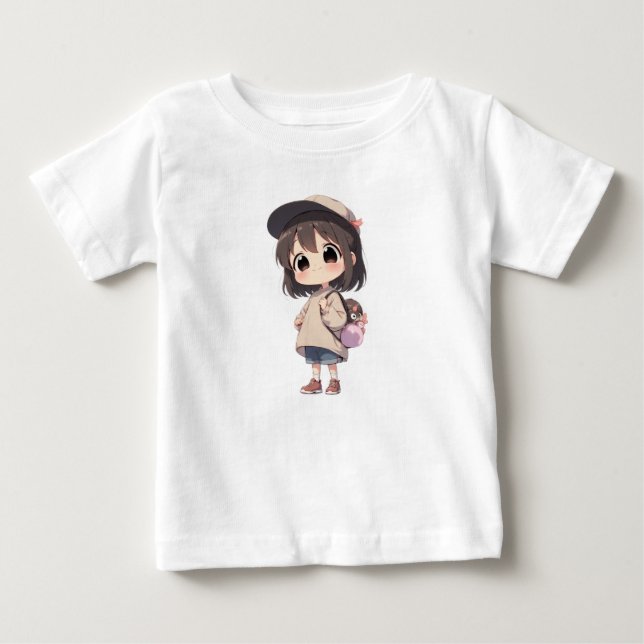T-shirt Pour Bébé Camiseta para Bebé Niña con Gorra  y Bolso (Devant)