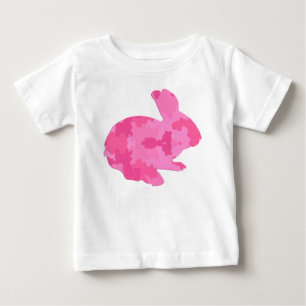 T-shirt Pour Bébé Camouflage rose Silhouette Chemise lapin de Pâques