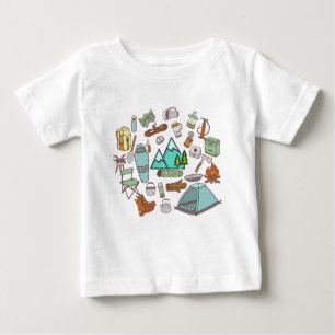 T-shirt Pour Bébé Camping, Randonnée, Aventure