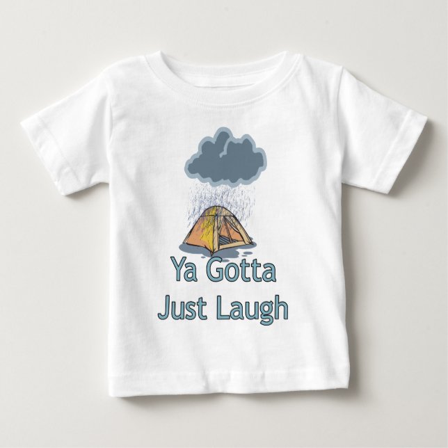 T-shirt Pour Bébé Camping sous la pluie (Devant)