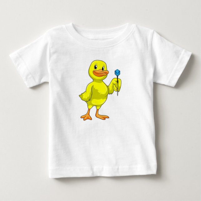 T-shirt Pour Bébé Canard aux fléchettes avec tarte (Devant)
