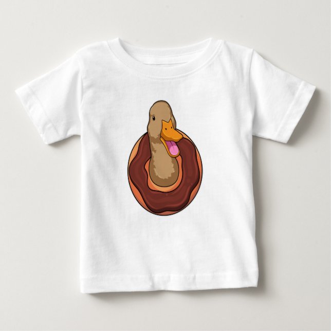 T-shirt Pour Bébé Canard avec Donut (Devant)