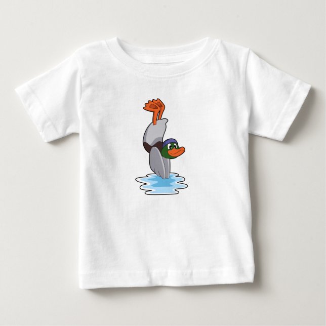 T-shirt Pour Bébé Canard avec stand dans l'eau.PNG (Devant)