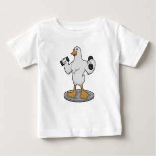 T-shirt Pour Bébé Canard comme Bodybuilder avec des cloches