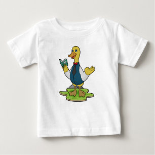 T-shirt Pour Bébé Canard comme enseignant avec livre