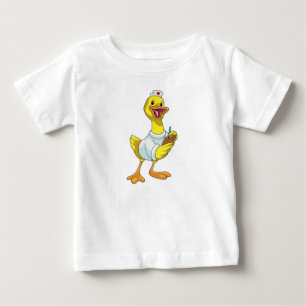T-shirt Pour Bébé Canard comme infirmière avec coeur