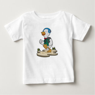 T-shirt Pour Bébé Canard comme randonneur avec sac à dos