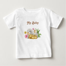 T-shirt Pour Bébé Canard d'aquarelle neutre par sexe avec Baby showe