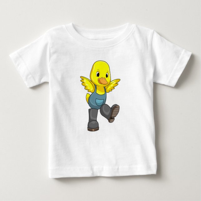 T-shirt Pour Bébé Canard en fermier avec des bottes (Devant)