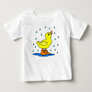 T-shirt Pour Bébé Canard mignon sous la pluie