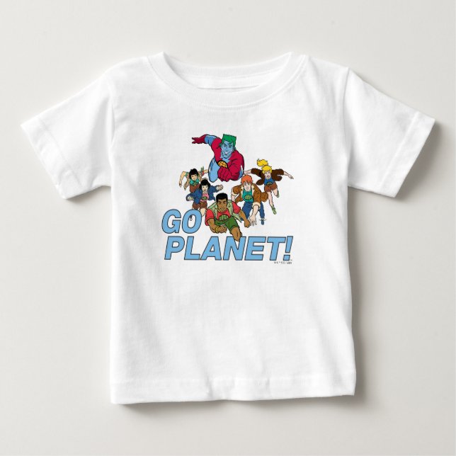 T-shirt Pour Bébé Capitaine Planète et les Planètes - Allez Planète  (Devant)