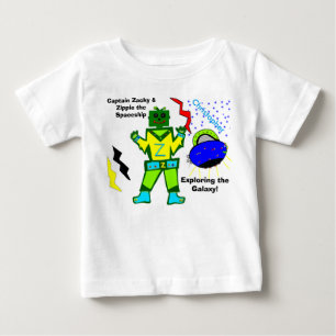 T-shirt Pour Bébé Capitaine Zacky Green Robot Zippie