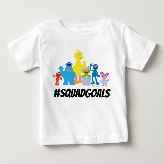 T-shirt Pour Bébé Caractères de rue Sésame | #SQUADGOALS (Devant)