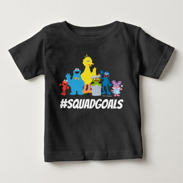 T-shirt Pour Bébé Caractères de rue Sésame | #SQUADGOALS (Devant)