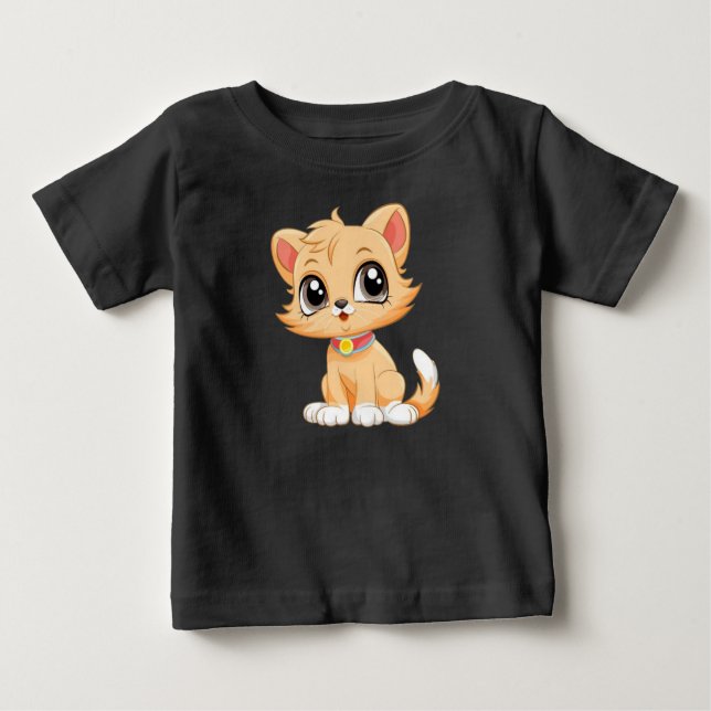 T-shirt Pour Bébé Caricature adorable de chat (Devant)