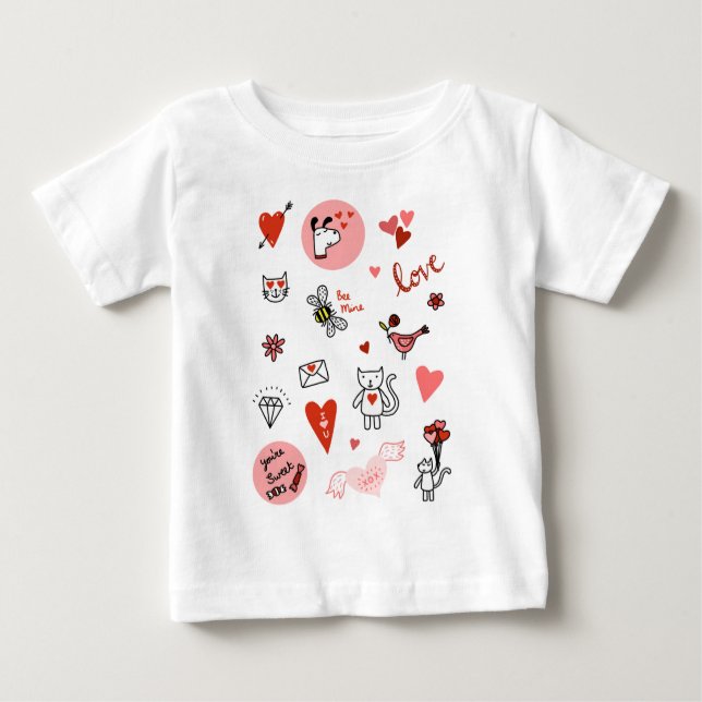 T-shirt Pour Bébé Caricature adorable pour chats (Devant)
