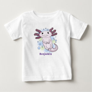 T-shirt Pour Bébé Caricature axolotl rose adorable