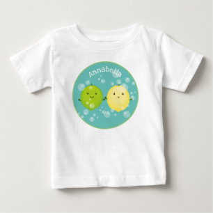 T-shirt Pour Bébé Caricature de chaux de citron joyeux