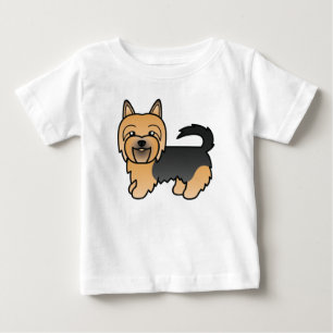 T-shirt Pour Bébé Caricature de chien de Terrier Australien Bleu Et 