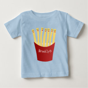 T-shirt Pour Bébé Caricature de frites Cute kawaii fast food