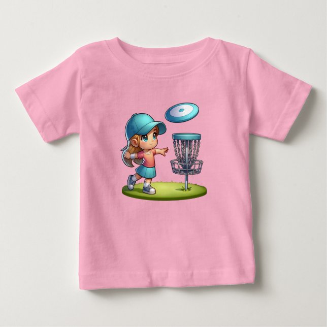 T-shirt Pour Bébé Caricature de golf de Little Girl (Devant)