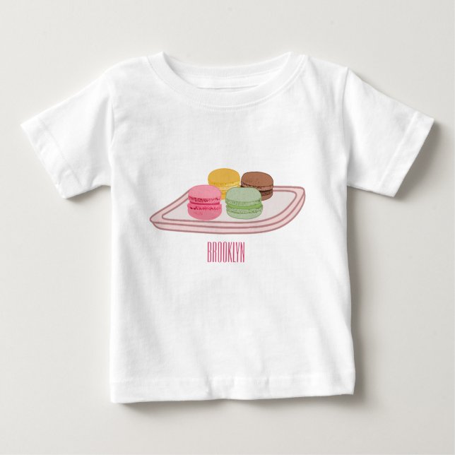 T-shirt Pour Bébé Caricature de Macaron (Devant)