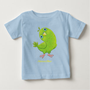 T-shirt Pour Bébé Caricature de perruche verte curieuse