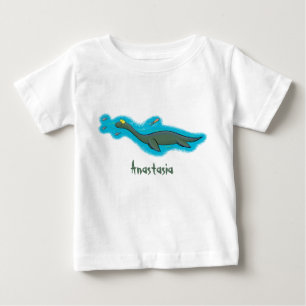 T-shirt Pour Bébé Caricature de plesiosaure, monstre marin mignon et