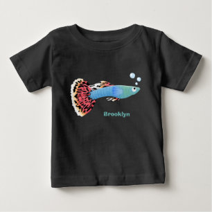 T-shirt Pour Bébé Caricature de poisson tropical guppy très chic