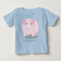 Caricature de porc mignon rose pot vendue