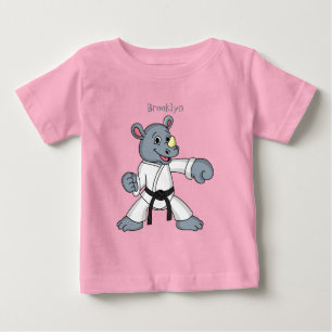 T-shirt Pour Bébé Caricature de rhino kung fu