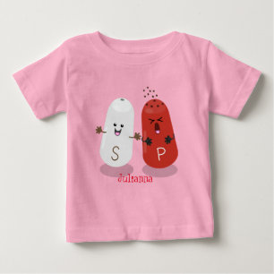 T-shirt Pour Bébé Caricature de shakers de sel et de poivre de Cute 