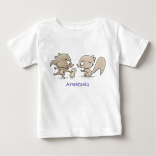 T-shirt Pour Bébé Caricature d'écureuils marrants