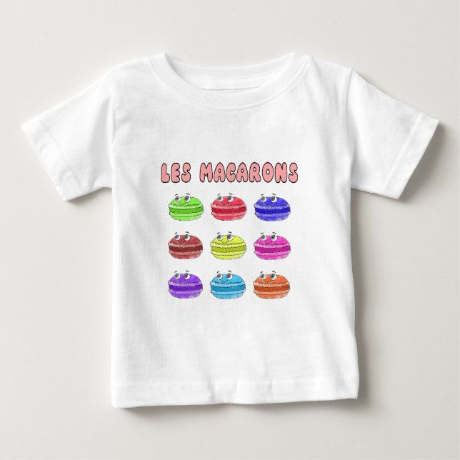 T-shirt Pour Bébé Caricature des Macarons (Devant)