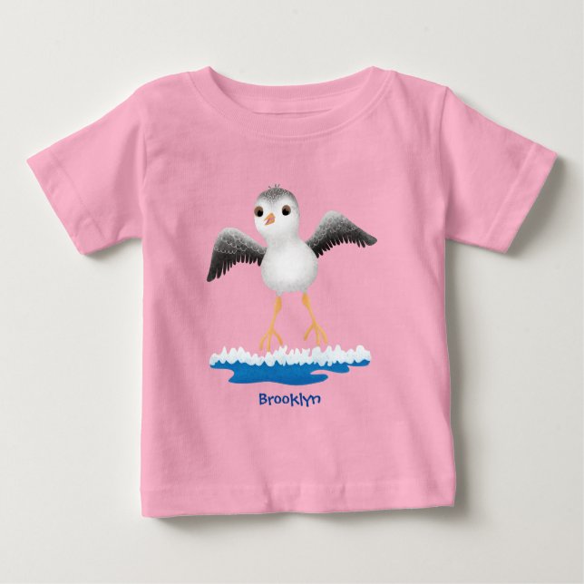 T-shirt Pour Bébé Caricature en bécasseau mignon (Devant)