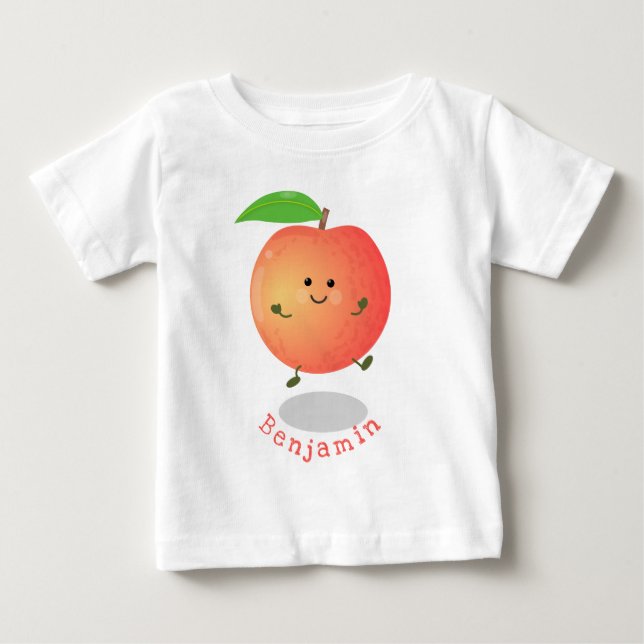 T-shirt Pour Bébé Caricature jaune pêche très agréable (Devant)