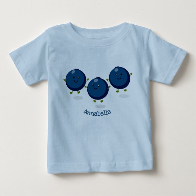 T-shirt Pour Bébé Caricature mignonne de bleuets violets (Devant)