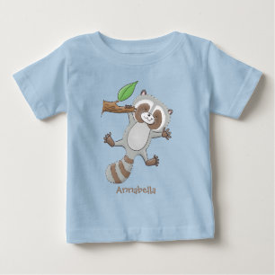 T-shirt Pour Bébé Caricature pour bébé au raton laveur joyeux