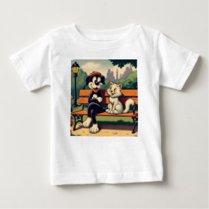 T-shirt Pour Bébé Caricature vintage pour chien/chat
