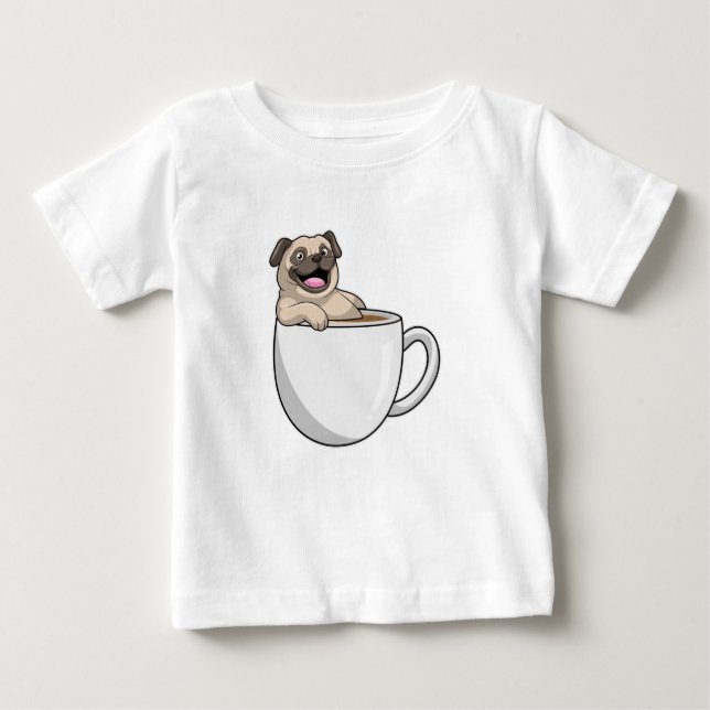 T-shirt Pour Bébé Carlin avec la coupe du café (Devant)