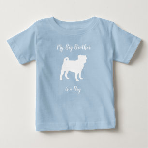 T-shirt Pour Bébé Carlin Chien Baby shower Chien bleu Chiot garçon