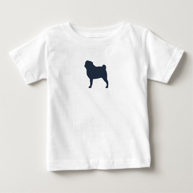 T-shirt Pour Bébé Carlin Chien Silhouette | Carlin Cool Lover's (Devant)
