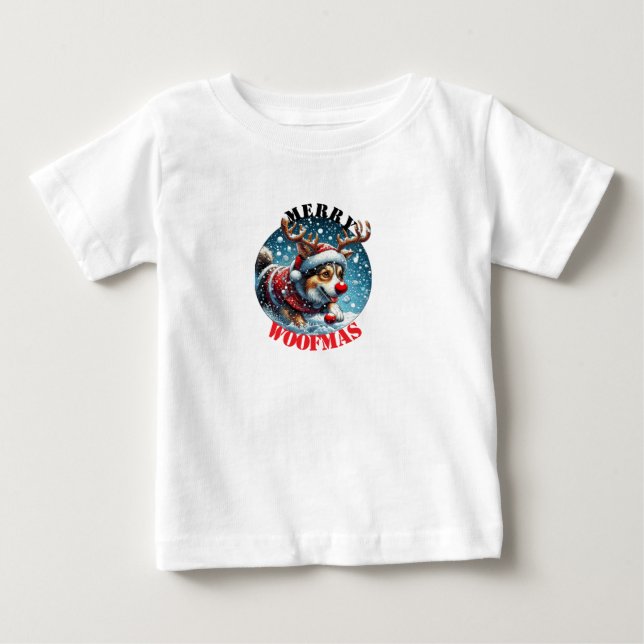 T-shirt Pour Bébé Carlin de la jeunesse Chemise de Noël tendance (Devant)