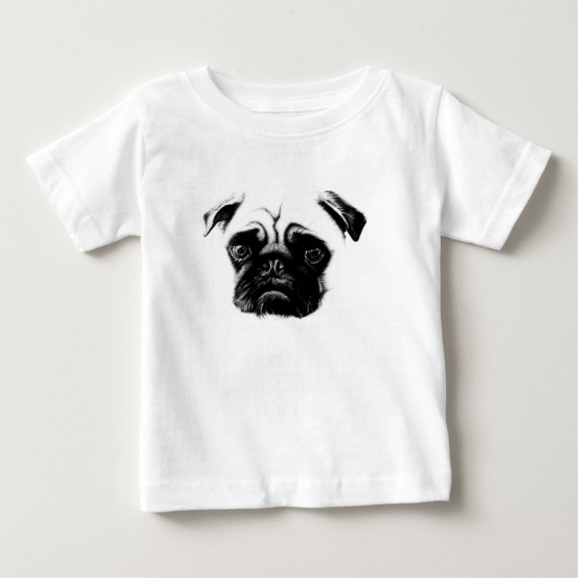 T-shirt Pour Bébé carlin+T-shirts (Devant)