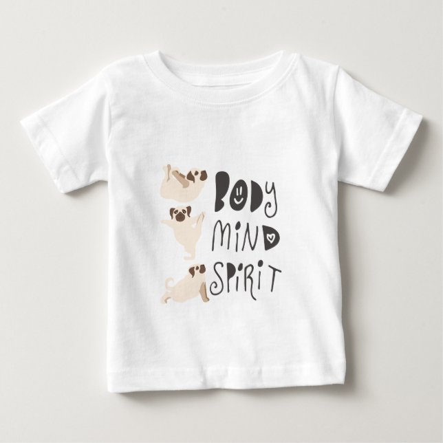 T-shirt Pour Bébé Carlins de yoga (Devant)