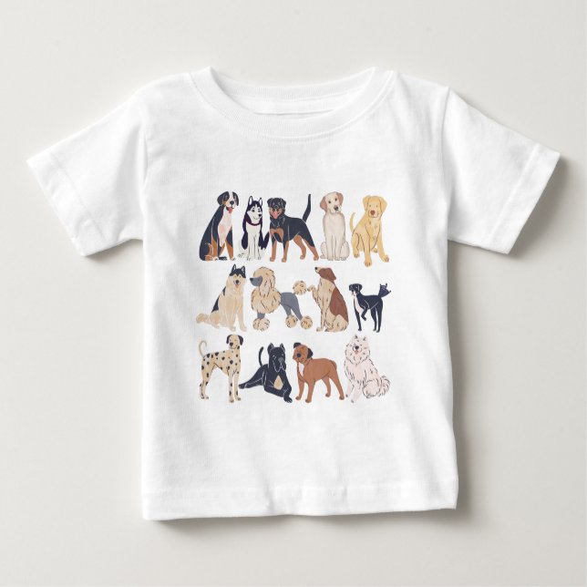 T-shirt Pour Bébé Carnet Motif de chien mignon (Devant)