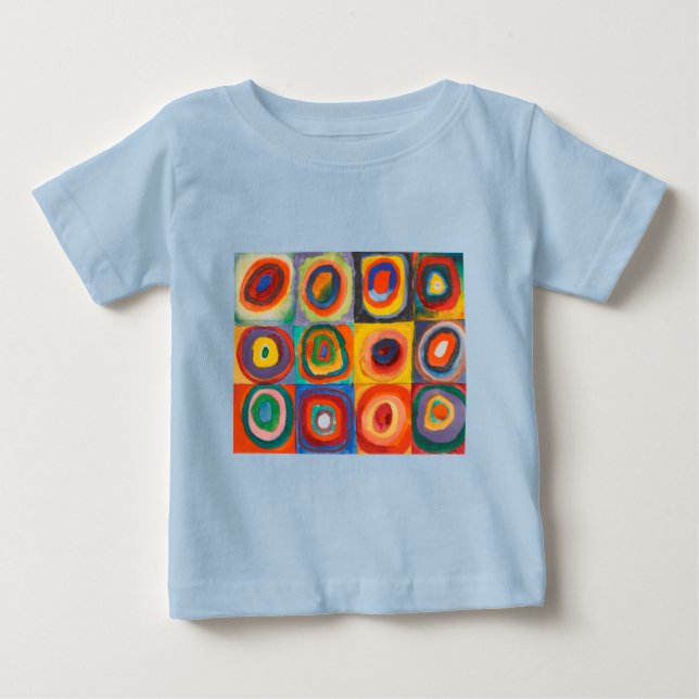 T-shirt Pour Bébé Carrés de Kandinsky Cercles Concentriques (Devant)
