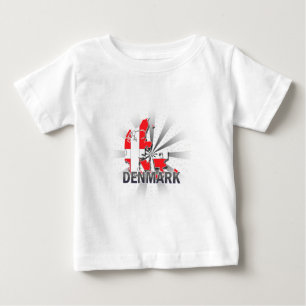 T-shirt Pour Bébé Carte 2,0 de drapeau du Danemark