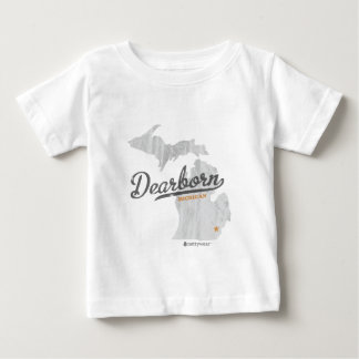 T-shirt Pour Bébé Carte de Dearborn Michigan